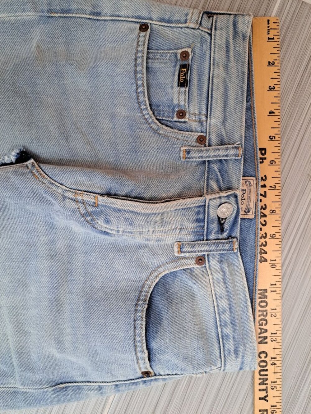 Polo Ralph Lauren Phinley Denim Pencil Jean Skirt Size 25 Retro Festival Boho - Picture 12 of 13